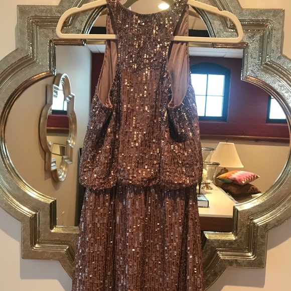 NWOT Aidan Mattox sequined beaded sleeveless dress - Picture 2 of 4